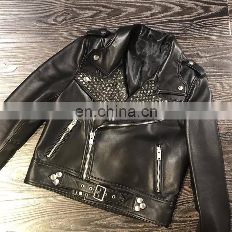 Wholesale Real Leather Jacket High End Fashion Women Harley Leather Jacket Italy Leather Jackets