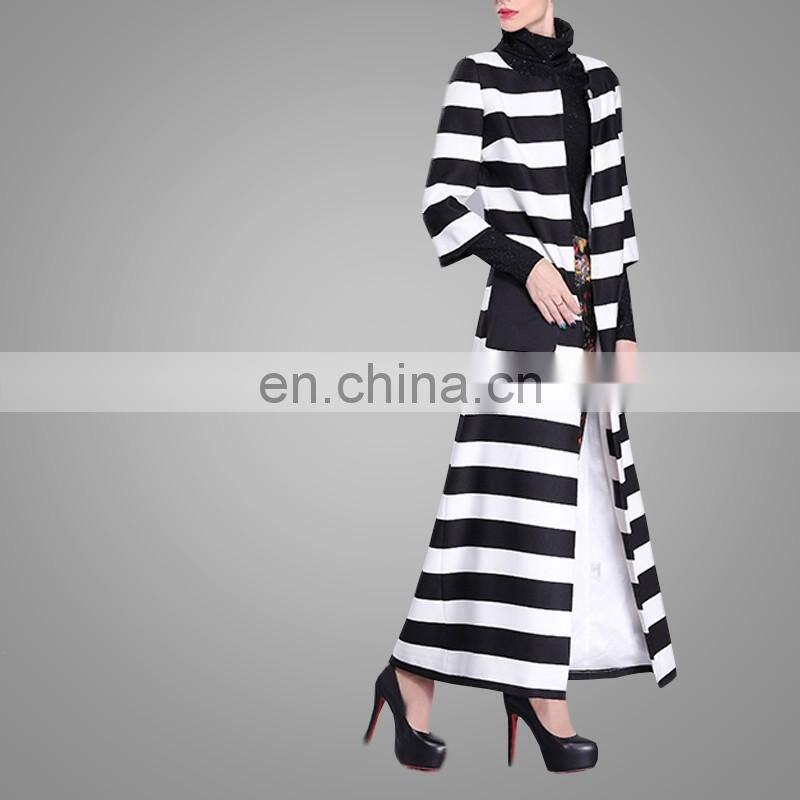 2016 Spring New Women Wind Coat Fashion Stitching Striped Euramerican Ladies Coat Wholesale Apparel