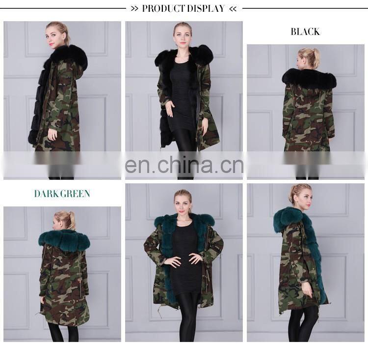 Modern and fashionable real fur trimmed coats with warm hodded