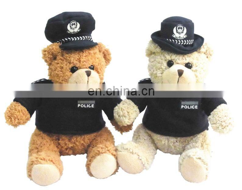 Stuffed bear importers police bear plush teddy toys in uniform