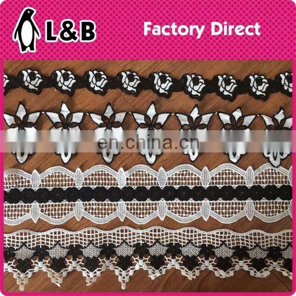 2017 embroidery white milk silk yards chemical lace trims border