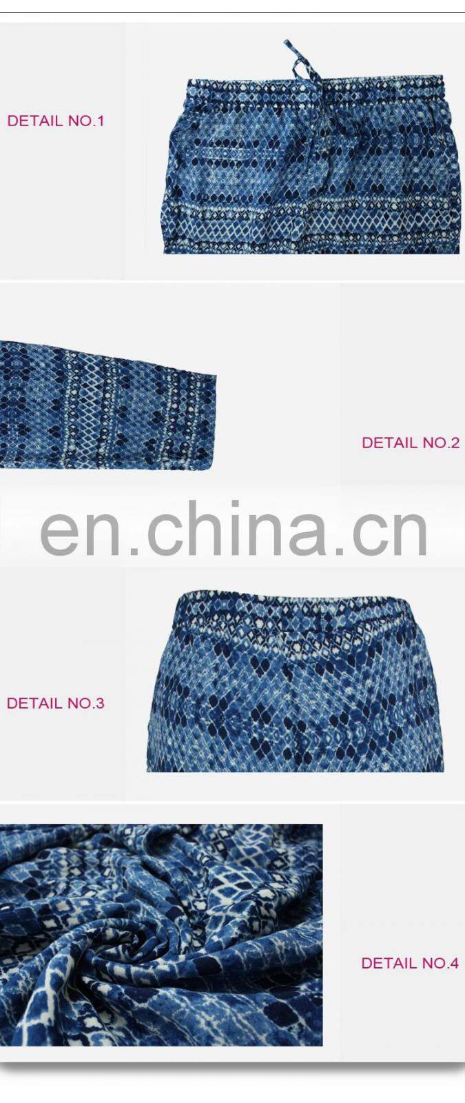 Latest Custom Design Women Floral Printed Casual Chinos Pants Twill Pants