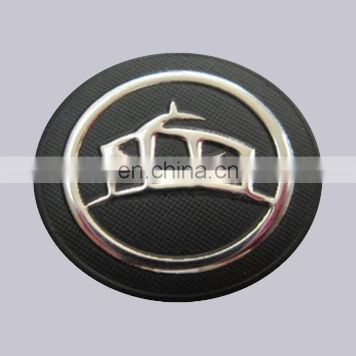 Professional OEM Items Durable Style And Chrome Color Plated Custom Embossed Pvc Logo With Adhesive