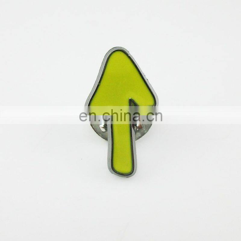Enamel yellow arrow lapel pin