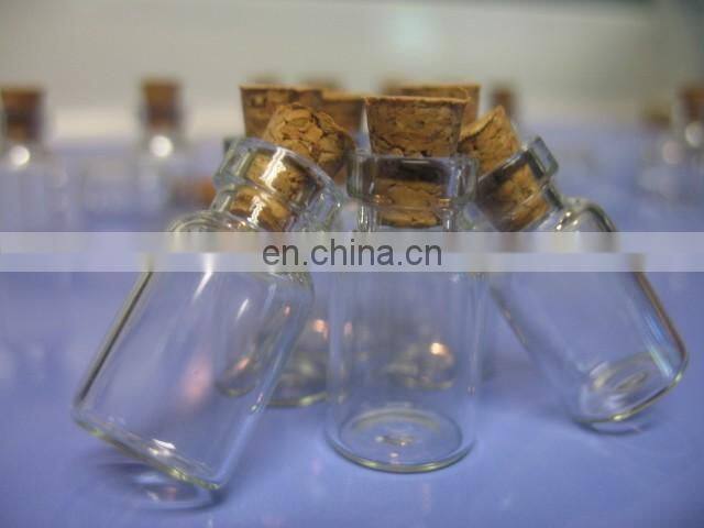 Small Glass Bottle Wooden Cork Stopper