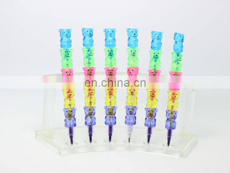 bear shaped stacker crayon multi colored crayon