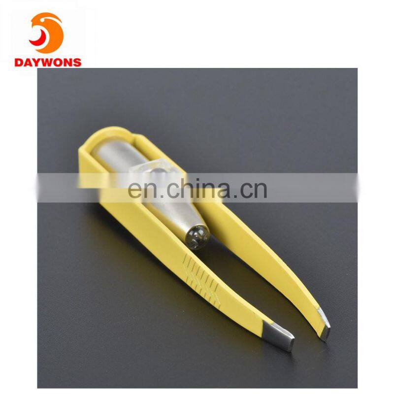 Colorful Stainless Steel with LED Lighted Tweezers Precision Painless Eyebrow Shaping and Facial Hair Removal