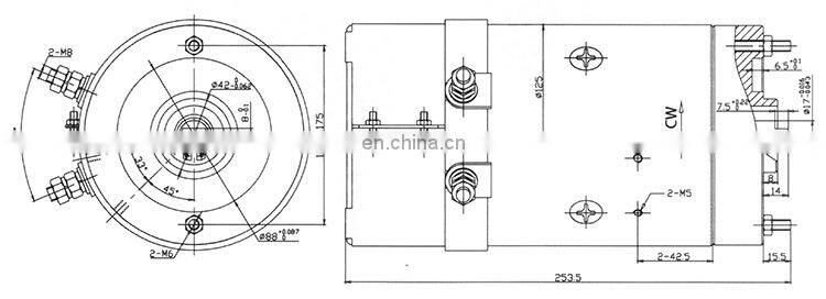 OD 125 mm 2800 rpm brushed dc motor 24v high speed permanent magnet motor BMM348