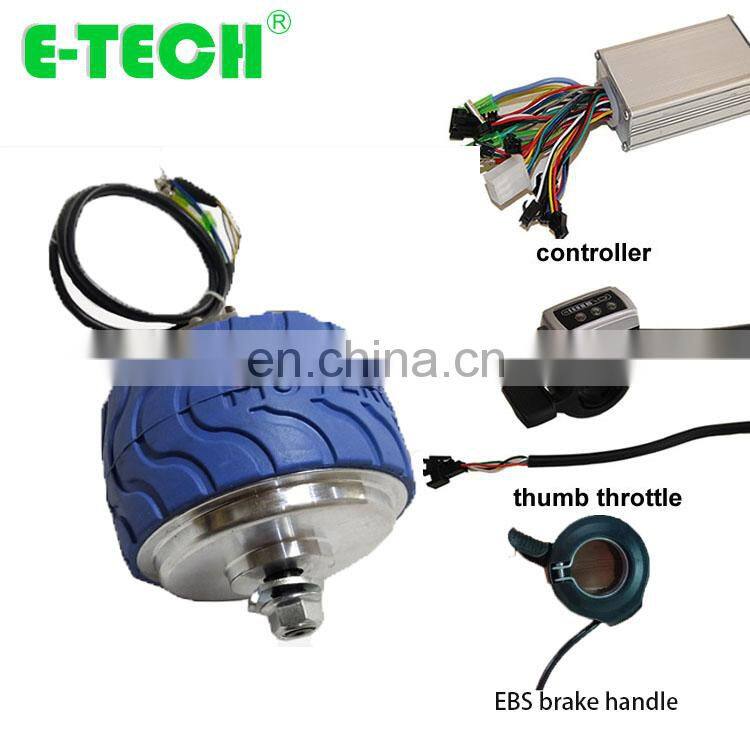 BLDC 4 inch 24V 36V geared electric hub motor wheel hall sensor with controller thumb throttle brake handle