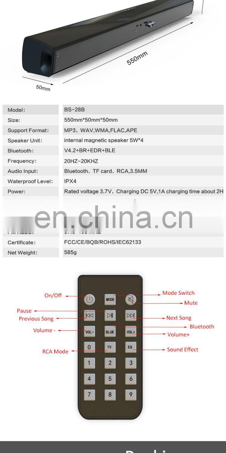 2019 mini bluetooth speaker box custom logo bluetooth Soundbar bluetooth speaker karaoke