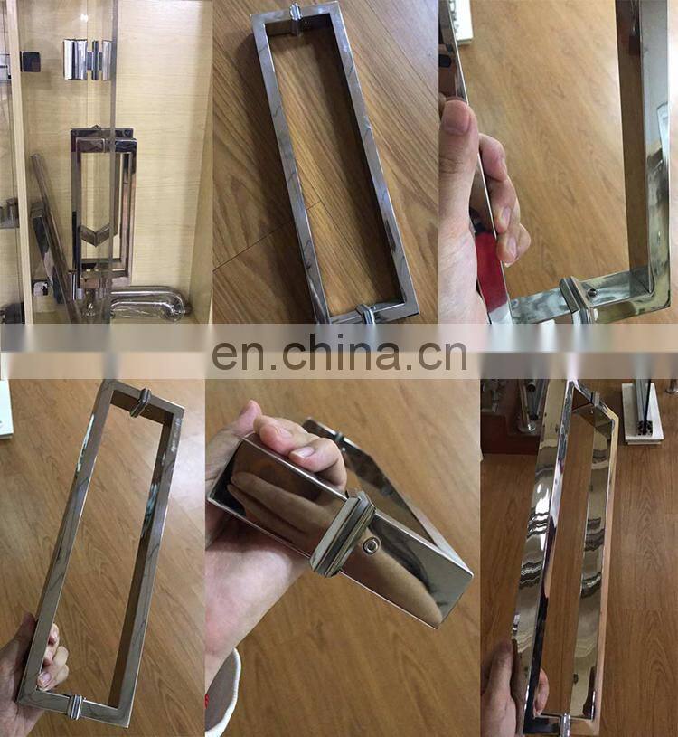 Commercial Bathroom Hardware Stainless Steel Zinc Alloy Chrome Shower Push Pull Glass Entry Door Handles
