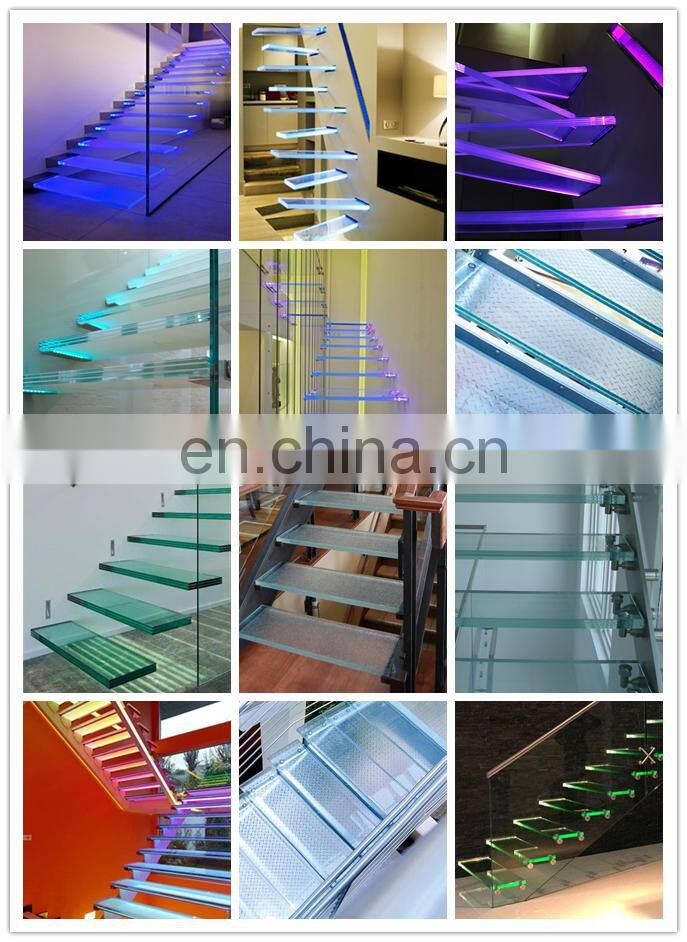 stair glass railing prices SELL 6-20mm high quality stair glass staircase railing tempered glass