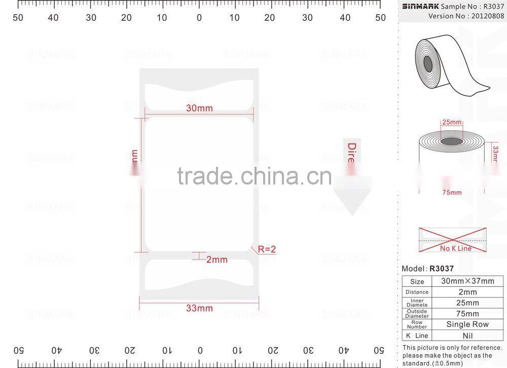 SINMARK R3037. N620 safety adhesive transparent sticker