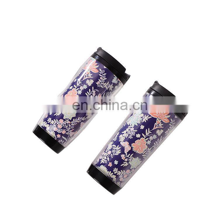 Reusable Paper Insert Custom logo Coffee Cup with Plastic Lids