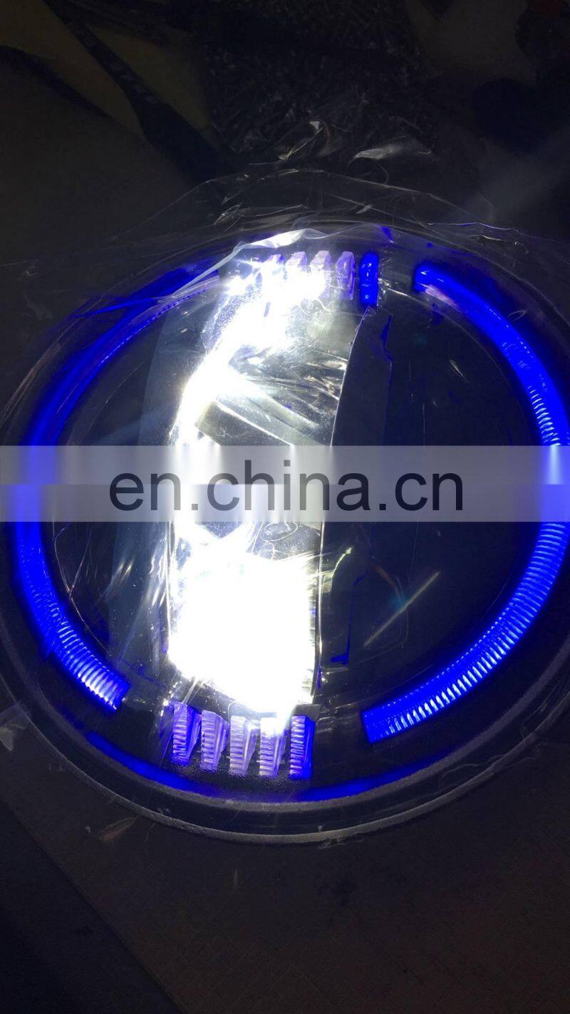J322 7inch Headlight FOR JEEP FOR Wrangler JK 2007-2017 Driving lights Turn on a touch of blue DRL Turn to amber light LANTSUN