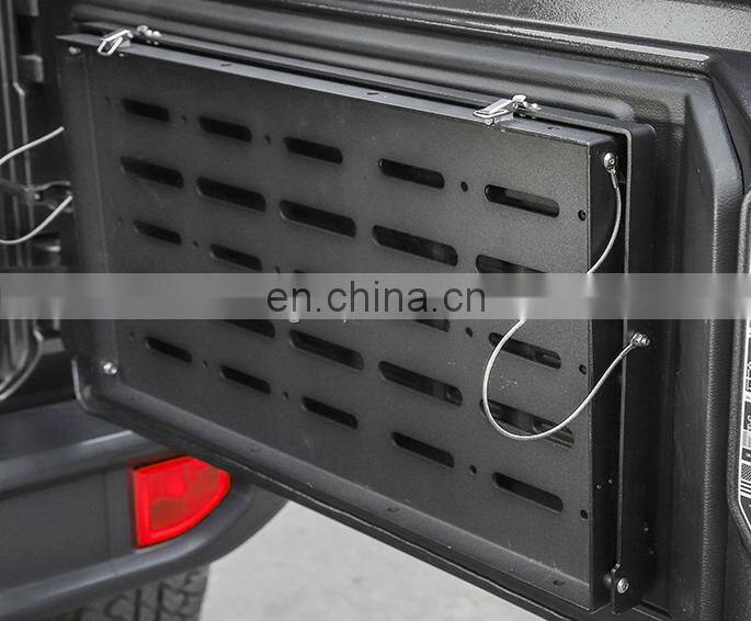 Black Rear Trunk Door Mounting Tray Foldable Back Shelf Stand Fit for Jeep Wrangler JK 2007-2017