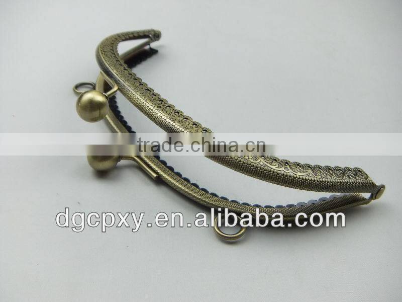 vintage pattern sewing metal purse frame with two loop kiss clasp patchwork bag purse