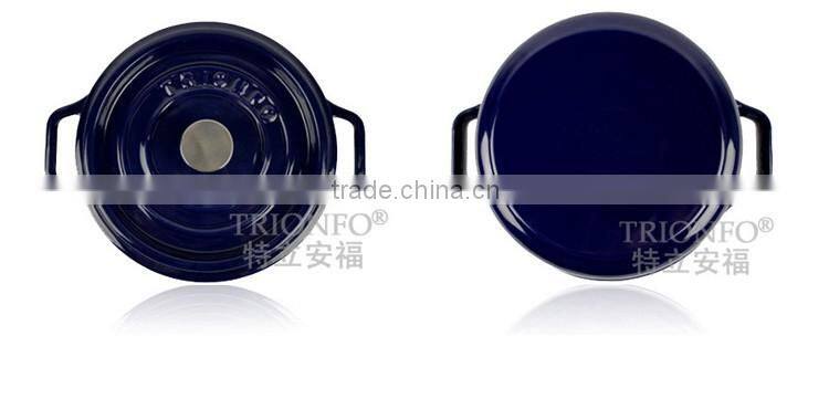Hot sale Trionfo blue enameled casserole cast iron potjie pot