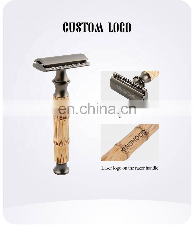 High Quality Natural Ecofriendly Bamboo Shaver Double Edge Adjustable Bamboo Safety Razor