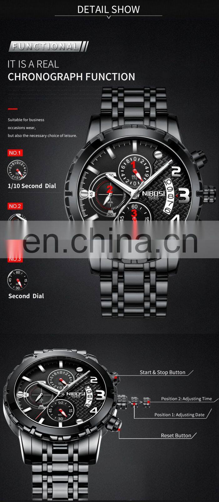 NIBOSI Reloj Hombre 2020 Mens Watches Top Brand Luxury Chronograph Sport Watch Men Waterproof Military Clock Relogio Masculino