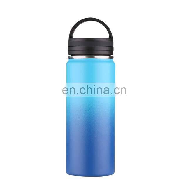 Travel Gym Wide Mouth Double Wall Insulated Stainless Steel Flask Drinking Water Sport Bottle with Handle