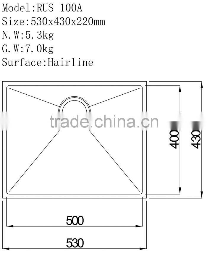 Nice Quality Special Design Handmade Undermount Trough Sink
