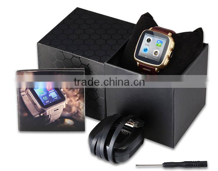 2015 OEM Watch Mobile Phone with 5MP camera and leather band