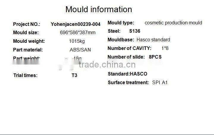 Cosmetic Box plastic mould/Multi-cavities plastic injeciton mould for 8cavities