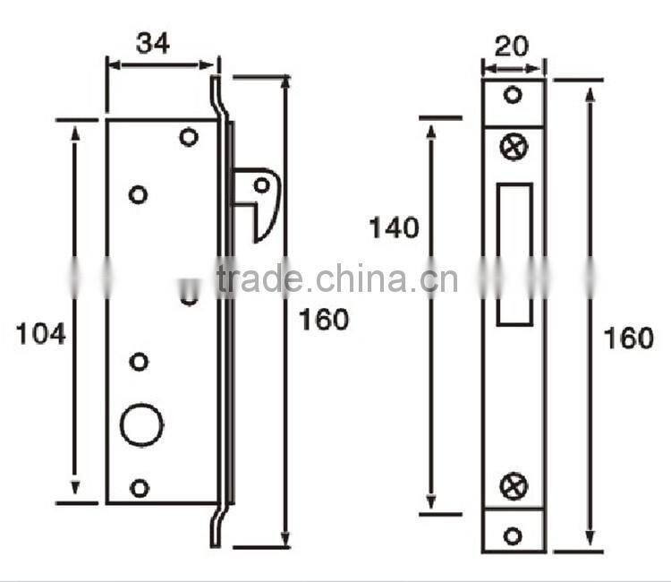 High quality good selling industrial aluminum sliding door lock for aluminium and wooden door