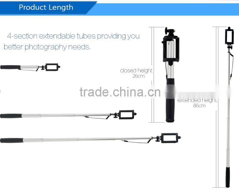 Top selling gadgets retractable wired handle monopod