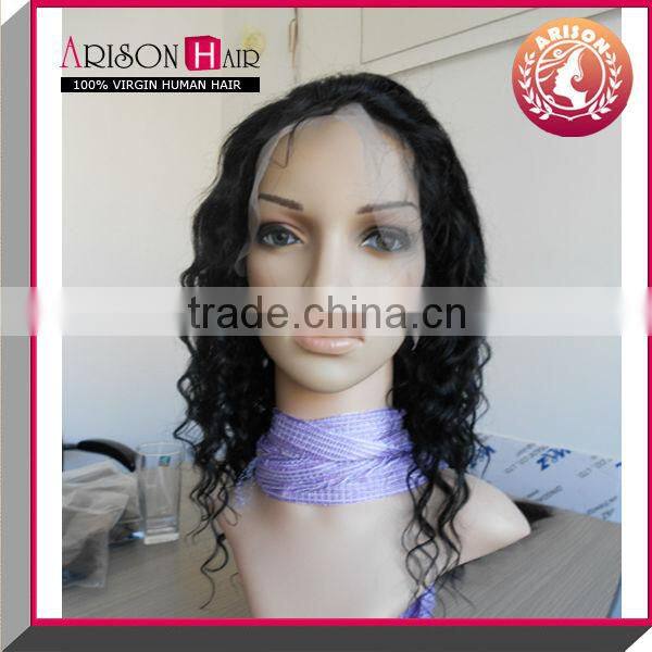 Wholesale 7A Brazilian virgin Human Hair kinky curly u part wigs for black woman