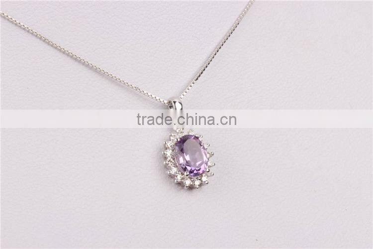 Luxurious American 18k white gold diamond jewelry fashion Necklace