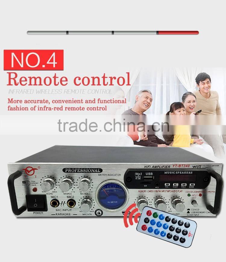 Professional Karaoke Amplifier With Mixer YT-BT340 with USB/TF/FM