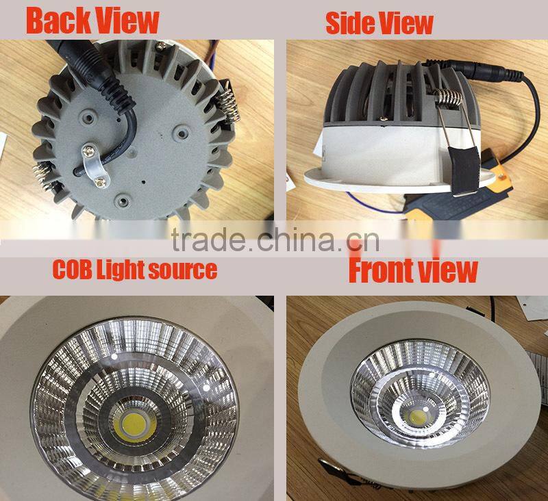 16w COB 3300K/4200K/6400K led recessed downlight