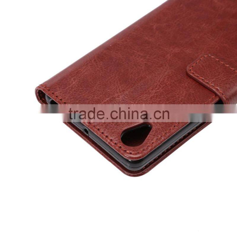 High Quality PU Leather Case for Sony Xperia X Flip Case with Card Slot KDS Sheep Grain Leather Wallet Cover MT-5812
