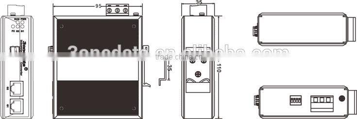 2 ports DIN-Rail Industrial Gigabit Media Converter(SFP)