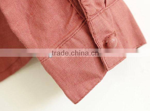 ladies cotton upright collar shirt solid color blouse