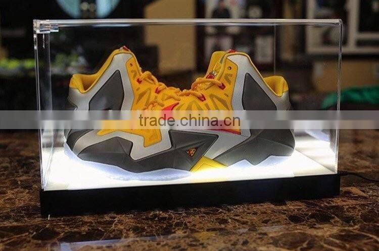 customized shoes display case features with high powered
