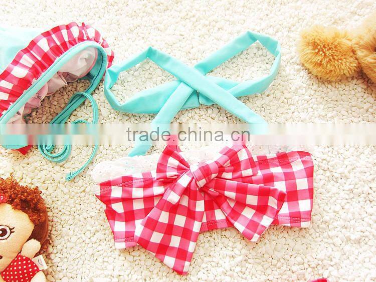2016 fashion two pieces baby girl bathing suit for beachwear bikini girl child wholesale girl swimming suit(UKS020)