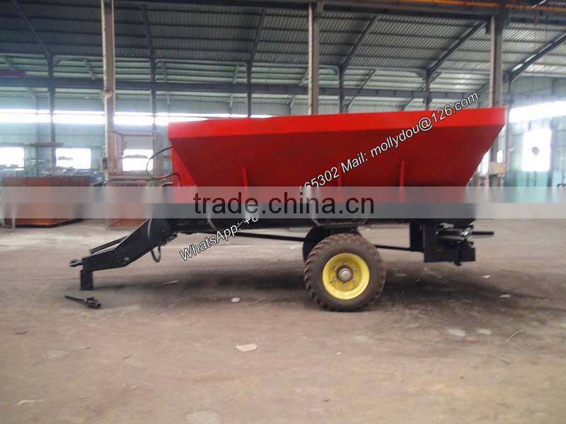 tractor linked fertilizer spreader trailer
