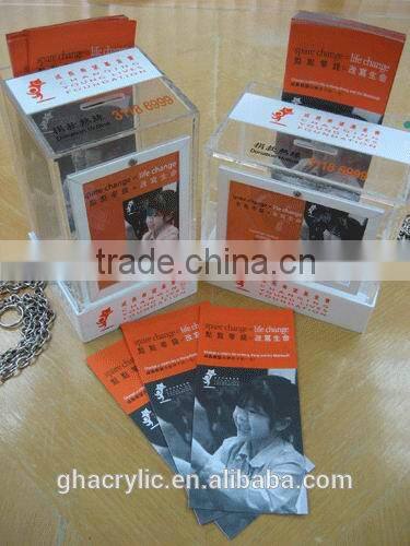 GH-RJ028 traditional clear donation box with lock, customized acrylic donation box