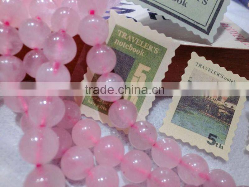Polish Rose Quartz Seed Bead For Bracelet