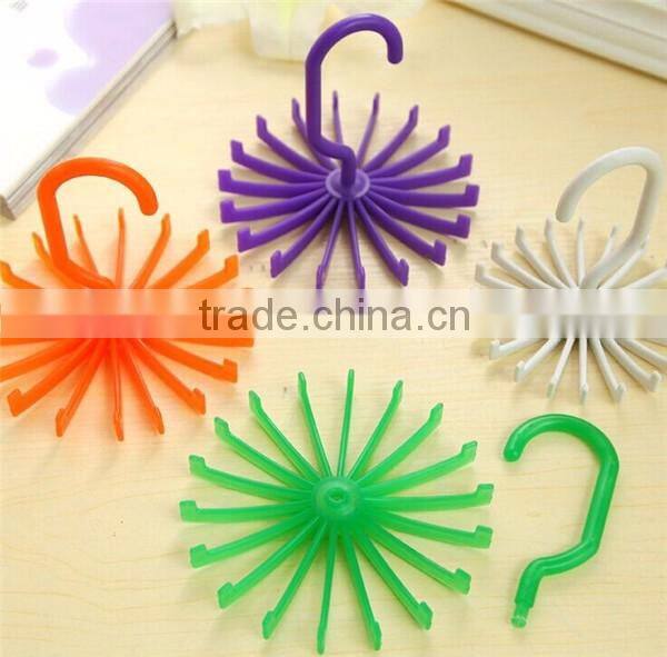 belt tie hanger , H0T123 , pp revolving tie rack , 15 colorful round ties scarves plastic hanger