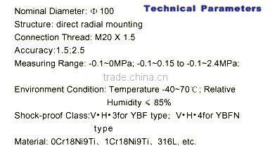 Stainless Steel air Pressure Gauge