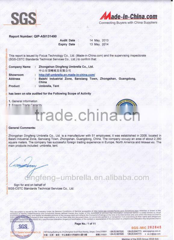 High quaity coffee garden line umbrella in China made