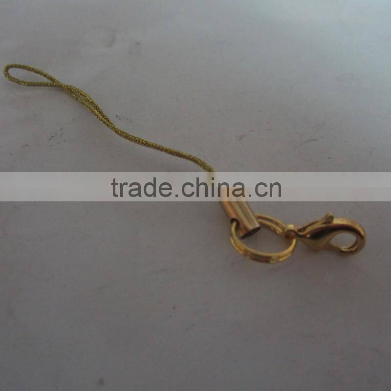 Gold Color Mobile Phone Straps With Lobster Lock For Wholesale