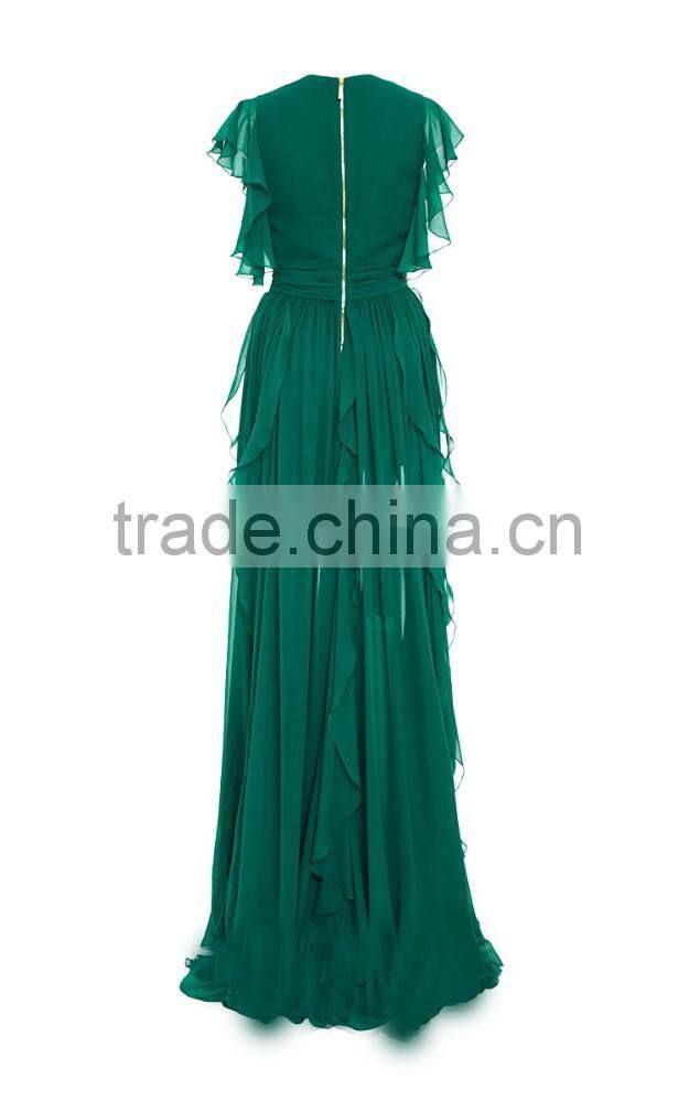 China Factory Wholesale Elegant Style Female green prom dress