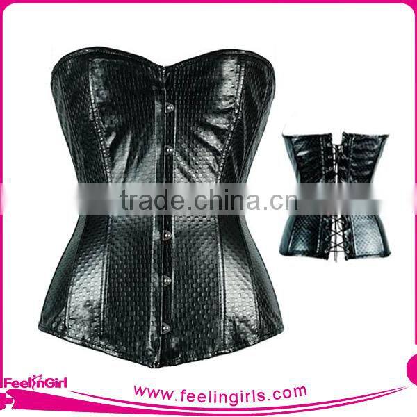 Limit Adjustable Black Sexy Leather Corsets and Bustiers