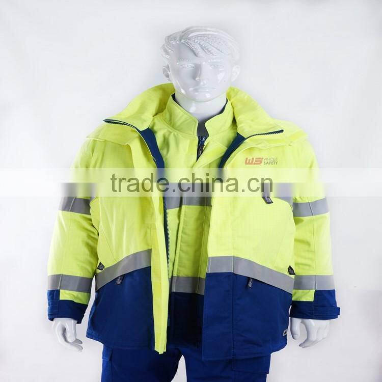 Hi vis flame resistant and antistatic arc flash protective clothing EN 61482