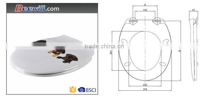 Customized design WC toilet with soft close hinge